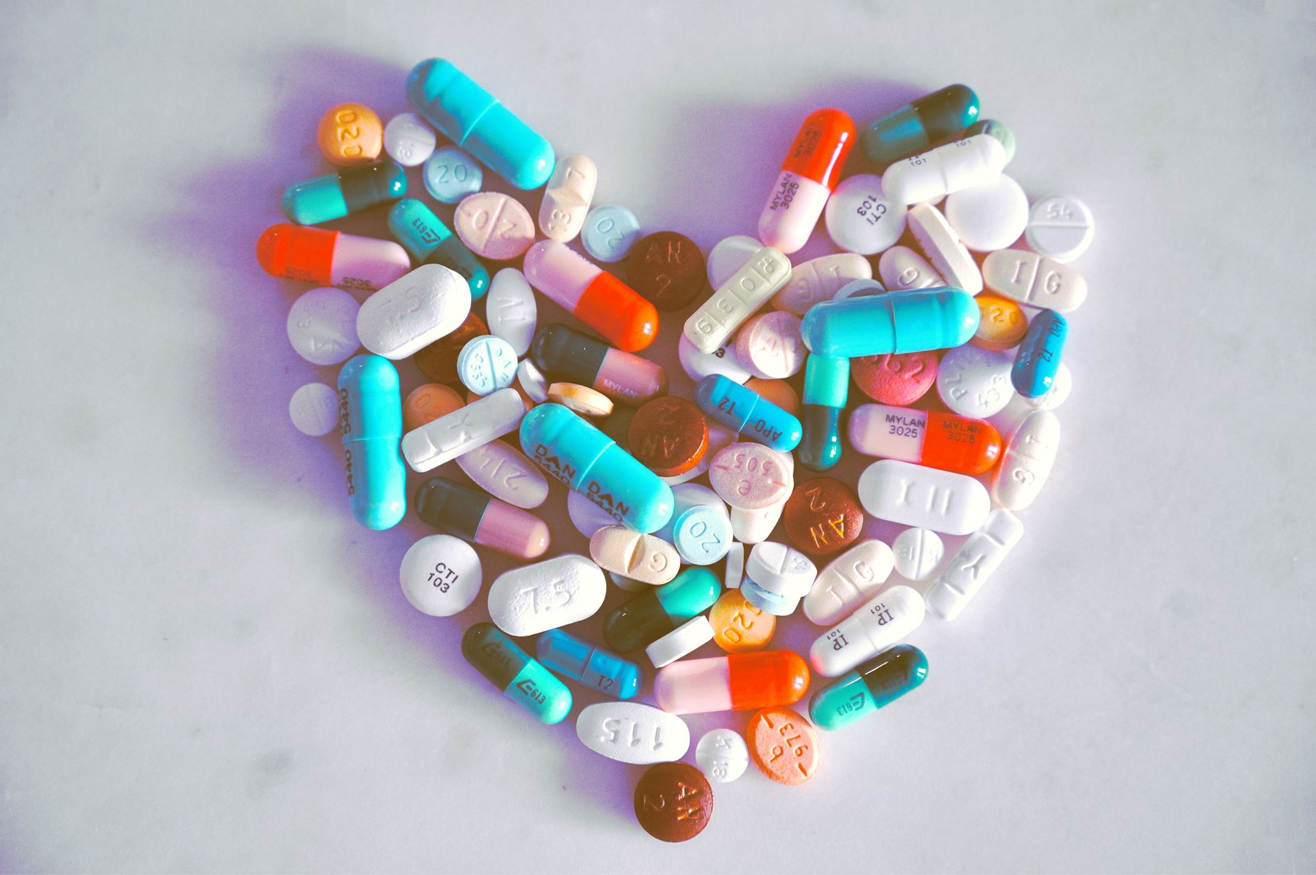 medications in heart shape